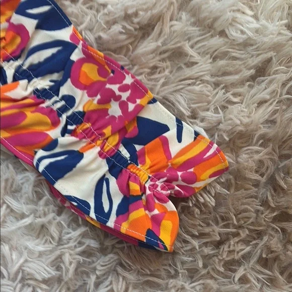 Mud Pie Pink and Orange Floral Babydoll Tank Top NWT - Picture 4 of 5